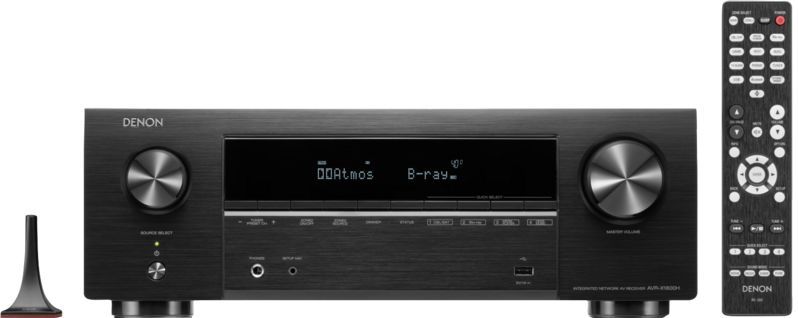 Denon AVR-X1800H 7.2-kanaals AV-Receiver, 8K Ultra HD, HEOS Built-In, Dolby Atmos, DTS:X, Bluetooth, Wifi - Zwart