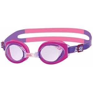 Zoggs Little Ripper kinderzwembril, UV-bescherming zwembril, glijbaan aanpassen split yoke kinderbril riem, mistvrije roze getinte zwembril lenzen, bril kinderen 0-6 jaar, roze/paars