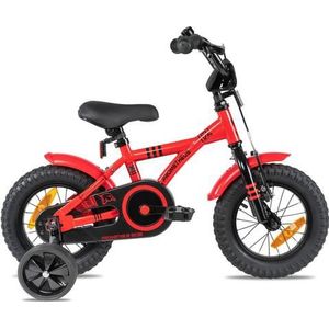 PROMETHEUS BICYCLES kinderfiets 12 inch fiets jongens meisjes van 3 jaar met zijwieltjes terugtraprem in rood BMX