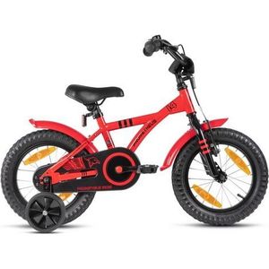 PROMETHEUS BICYCLES kinderfiets 14 inch fiets jongens meisjes van 4 jaar oude met zijwieltjes terugtraprem in rood BMX