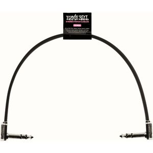 Ernie Ball 12"" Single Flat Ribbon Stereo Patch Cable - Black