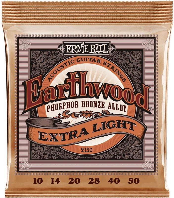 Ernie Ball Earthwood Extra lichte snaren fosfor brons voor akoestische gitaar, 10-50 gauge