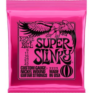 Ernie Ball Super Slinky elektrische gitaarsnaren uit nikkel, dikte 9-42