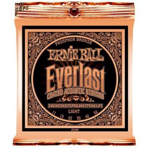 Ernie Ball Everlast Light Coated Phosphor Bronze snaren voor akoestische gitaar, 11-52 gauge