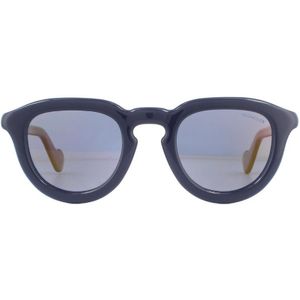 Moncler Round unisex zwart blauw gepolariseerde gouden flash zonnebril | Sunglasses