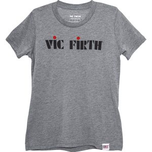 VIC FIRTH Jongens Youth Logo Tee Lg T-shirt, grijs gemêleerd, L, gemengd grijs, L