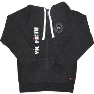 Vic Firth Logo Charcoal Grey Zip Up Hoodie - Size XL