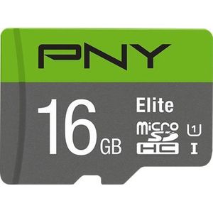 PNY - Elite - Geheugenkaart - 16 GB - Zwart - UHS-I - Overdrachtsnelheden tot 100 MB/s