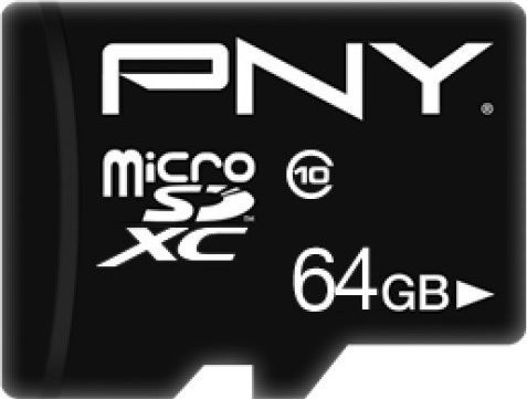 PNY - Prestatie Plus - Geheugenkaart - Zwart - 64 GB - microSDXC - U1 - UHS-I