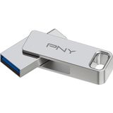 PNY 128 GB DUO LINK USB 3.2 Type-C dubbele flashdrive voor Android-apparaten en computers - Externe mobiele opslag voor foto's, video's en meer - 200 MB/s