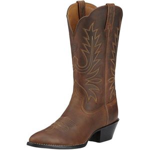 Ariat Women's Heritage Western R Toe Western Cowboy Boot, Distressed Brown, 9 B US