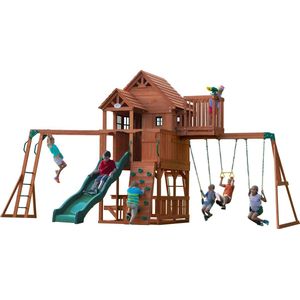 Backyard Discovery Skyfort II Speeltoestel - Speeltoren met Schommels en Glijbaan