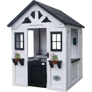 Backyard Discovery Sweetwater Speelhuis Wit/Zwart - Houten Speelhuisje met Keuken