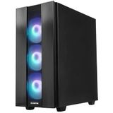 Chieftec - Hunter 2 - Pc-behuizing - Zwart - Midi Tower, Gehard Glas, USB Type-C, 4 A-RGB Ventilatoren