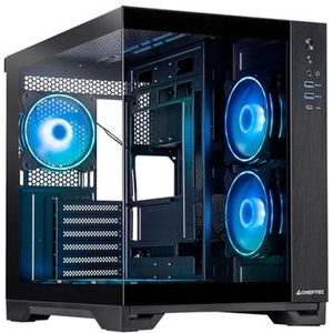 Chieftec - Visio - PC-behuizing - Zwart - Gehard Glas - Twee Kamers
