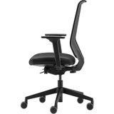 Trendoffice to-sync pro, ergonomische bureaustoel, met armleuningen, modern design, thuiskantoor, milieuvriendelijk, door Dauphin (zwart, net-rugleuning)
