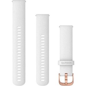 Garmin Quick Release Siliconen Horlogebandje 20mm Polsbandje Wearablebandje Wit met Rose Gouden Gesp
