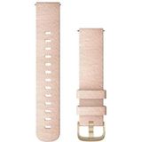 Quick release polsband 20mm Nylon Zachtroze met licht gouden gesp