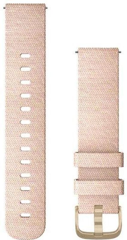 Quick release polsband 20mm Nylon Zachtroze met licht gouden gesp