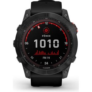 GARMIN Fenix 7X Solar, GPS Multisport Smartwatch, Zonne-Oplaadfunctie, 1,4-inch Display, Garmin Pay, 40+ Sport-apps, Ingebouwde Zaklamp, Tot 37 dagen Batterijduur, Slate Gray en Zwart