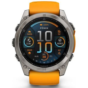 Garmin - Fenix 8 - Smartwatch - Saffier - Titanium - Spark Orange Graphite