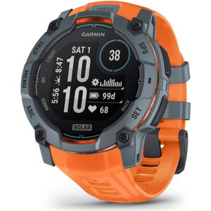 garmin instinct 3 solar  50 mm gps horloge schemerblauw met solstice oranje band