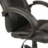 TRESKO® Racing directeursstoel bureaustoel draaistoel 14 kleurvarianten, gevoerde armleuningen, wipmechaniek, liftsysteem SGS-getest (zwart/zwart)