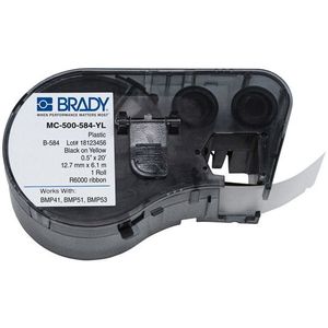 Brady - MC-500-584-YL - Plastic Labels - Geel - 12,7mm x 6,1m