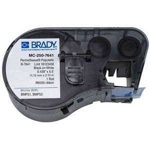 Brady - MC-250-7641 - Tape Krimpkous - Zwart op Wit - 11,15mm x 2,13m