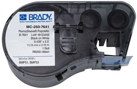 Brady MC-250-7641 tape krimpkous zwart op wit 11,15 mm x 2.13 m (origineel)