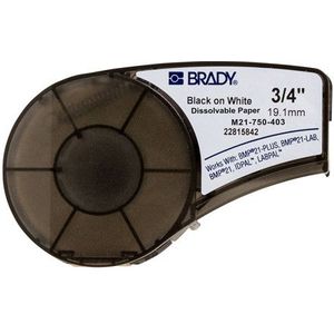 Brady M21-750-403 tape papier | zwart op wit | 19,1mm x 6,40m