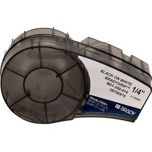 Brady (M21-250-414) BradyGrip printbaar haakmateriaal voor BMP21-PLUS, BMP21-LAB en BMP21 labelapparaten, 6,35 mm x 3,048 m, zwart op wit