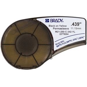 Brady - M21-250-C-342-YL - Tape Krimpkous - Zwart op Geel - Polyolefin - 11,15 mm x 2,10 m