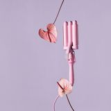 Mermade Pro Mini Hair Waver Haarkrultang Roze Wafeltang GolvenKrultang 25mm Pink