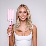 Mermade Pro Mini Hair Waver Haarkrultang Roze Wafeltang GolvenKrultang 25mm Pink