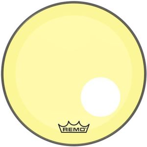 Remo Powerstroke P3 Colortone Geel Bass Drumhead, 18"", 5"" Offset Hole