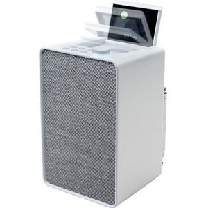 Pure Evoke Spot Compact muzieksysteem voor thuis (DAB+/FM-radio, internetradio, podcasts, Spotify Connect, Bluetooth en 20 watt audiovermogen), Cotton White
