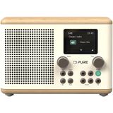 Pure Classic H4 digitale keukenradio (Dab+/FM, Bluetooth, USB, AUX, keukentimer, alarm), wit katoen/eiken