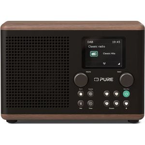 Pure - Classic H4 - Digitale Keukenradio - Zwart Koffie/Walnoot - DAB+/FM