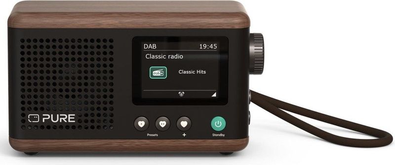 Pure Classic Mini - Draagbare Digitale Radio - Coffee Black/Walnut - Bluetooth 5.3