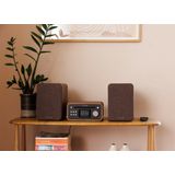 Pure Acoustics - Classic Mini Stereo Set - Bruin - CD-speler - FM/DAB+-radio - Bluetooth