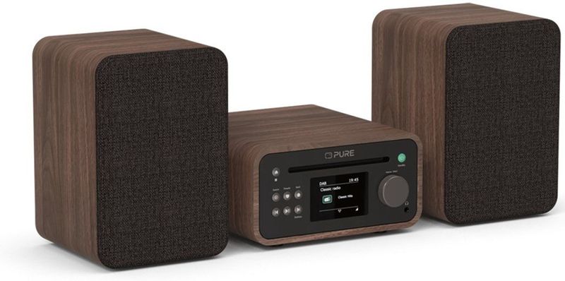 Pure Acoustics - Classic Mini Stereo Set - Bruin - CD-speler - FM/DAB+-radio - Bluetooth