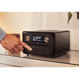 Pure Evoke C-D4 All-in-One muzieksysteem (CD, DAB/DAB+, digitale radio, FM-radio, internetradio, bluetooth, alarmfuncties en slaaptimer, 20 voorinstellingen, AUX), zwart Siena