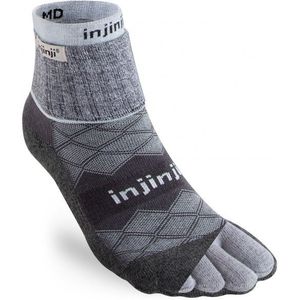 Injinji Womens Liner + Runner Mini-Crew Hardloopsokken (Dames |grijs)