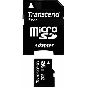 Transcend micro SD 2 GB geheugenkaart + adapter