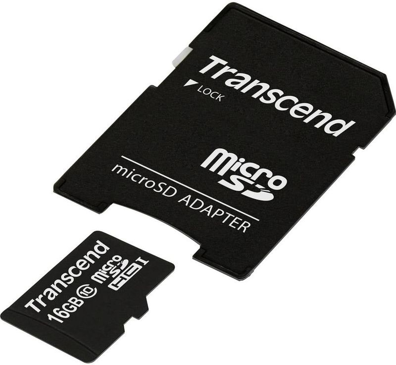 Transcend - microSDHC-kaart - 16 GB - Zwart - UHS-I