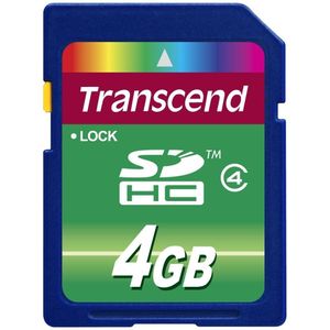 Transcend - SDHC-standaardkaart - Zwart - Geheugenkaart - 4 GB