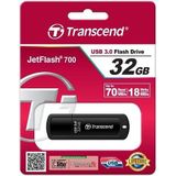 Transcend JetFlash® 700 USB-stick 32 GB Zwart TS32GJF700 USB 3.2 Gen 1 (USB 3.0)