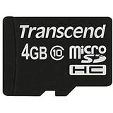 Transcend - microSDHC 4GB - Class 10 - Zwart - Hoogwaardige Geheugenkaart