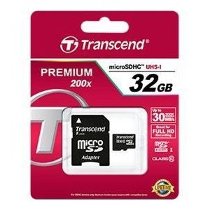 Transcend TS32GUSDC10 micro SDHC CARD, 32GB, Class 10, MLC, ECC, 2.7v - 3.6v